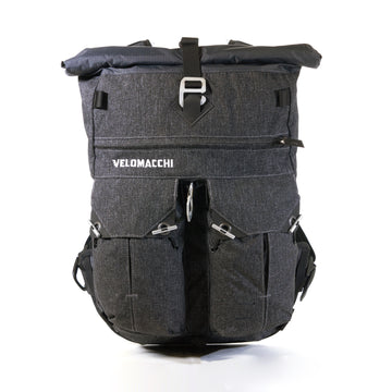 Rolltop waterproof backpack for motorcycle commuting