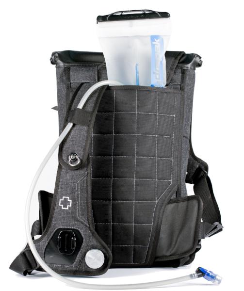Hydration compartment of a medium-sized hydration backpack.